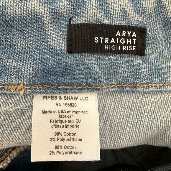 Veronica Beard Arya Straight High Rise Jeans Women 27 Sky Wash Button Fly - Picture 7 of 11